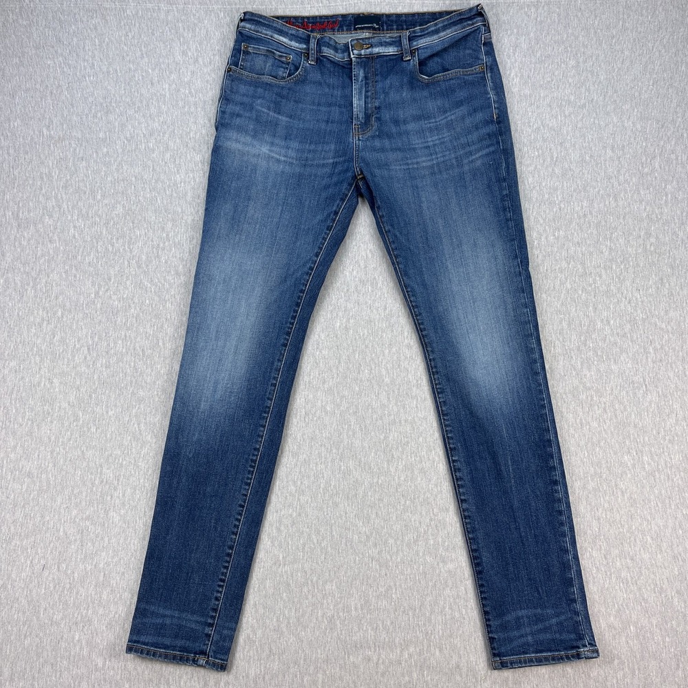 August McGregor x Prps Jeans Mens 36x34 Windsor Tapered Skinny Fit Blue Denim